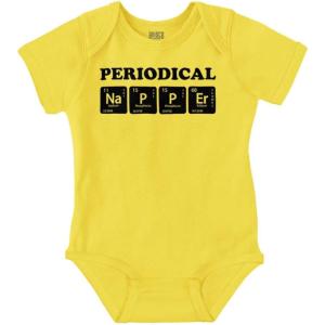 Brisco Brands Periodical Napper Science Nerd Baby Romper Boys or Girls(Zest)