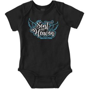 Brisco Brands Sent From Heaven Christian Religious Baby Bodysuit Jumper Girls(Black)