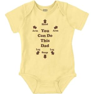 Brisco Brands You Can Do This Dad Diaper Change Baby Romper Boys or Girls(Banana)