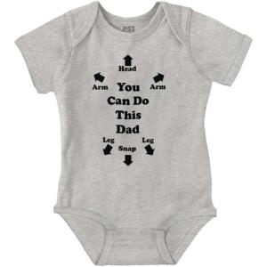 Brisco Brands You Can Do This Dad Diaper Change Baby Romper Boys or Girls(Heather)