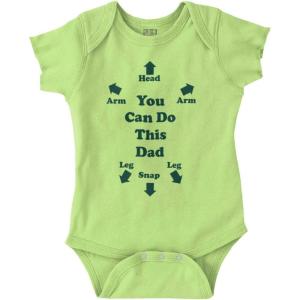 Brisco Brands You Can Do This Dad Diaper Change Baby Romper Boys or Girls(Key Lime)
