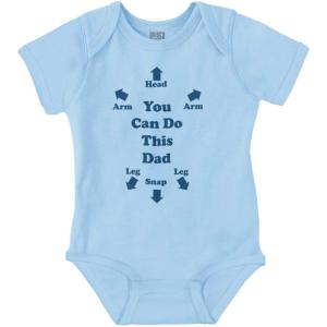Brisco Brands You Can Do This Dad Diaper Change Baby Romper Boys or Girls(Light Blue)