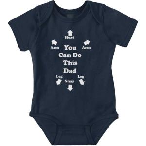 Brisco Brands You Can Do This Dad Diaper Change Baby Romper Boys or Girls(Navy)