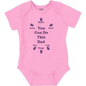 Brisco Brands You Can Do This Dad Diaper Change Baby Romper Boys or Girls(Pink)