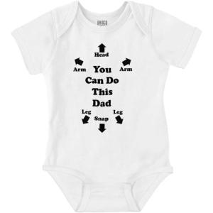 Brisco Brands You Can Do This Dad Diaper Change Baby Romper Boys or Girls(White)
