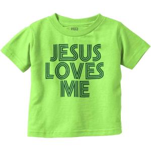 Jesus Loves Me Retro Christian Toddler Boy Girl T Shirt(Key Lime)