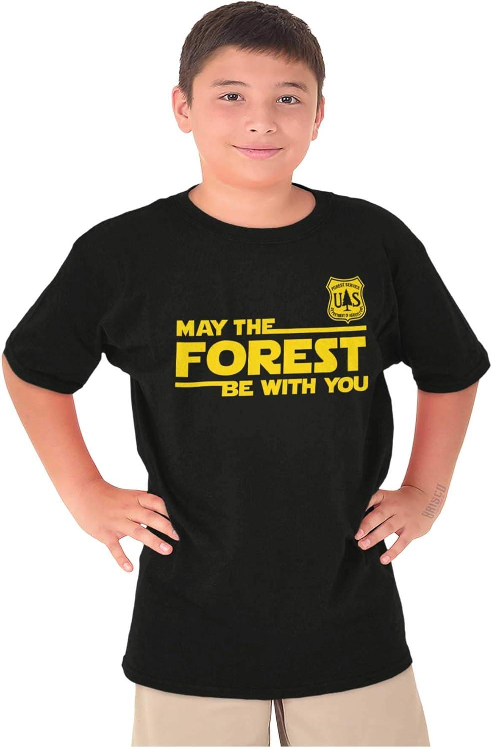 imageBrisco Brands USA May The Park Forest Be with You Crewneck T Shirts Boy Girl