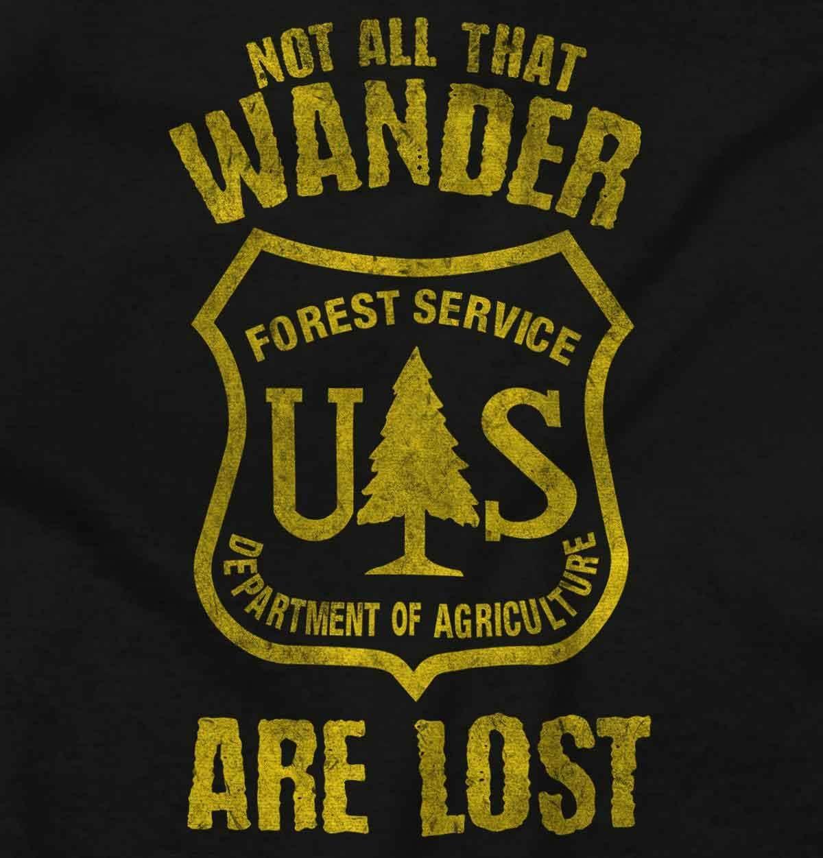 imageNot All Who Wander National Forest Womens Slim Fit Graphic TeeDark Heather