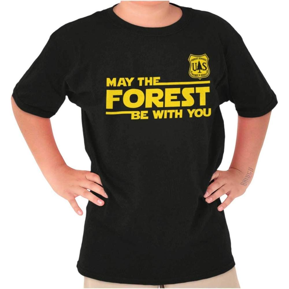 imageBrisco Brands USA May The Park Forest Be with You Crewneck T Shirts Boy Girl