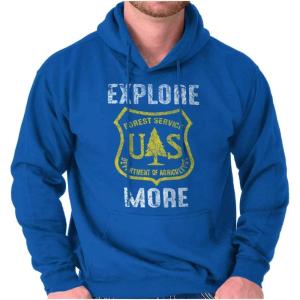 Brisco Brands Explore More National Forest Service Hoodie Sweatshirt Women Men(Royal)