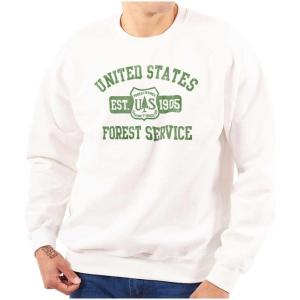 Brisco Brands United States Forest Service Camping Sweatshirt for Men or Women(White)