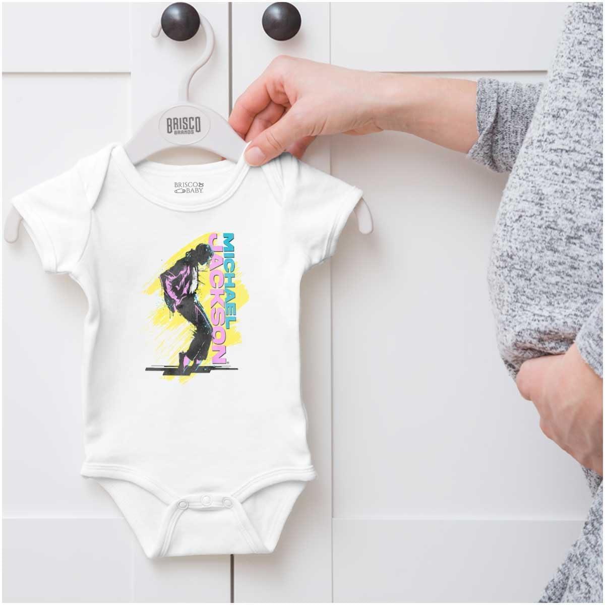 imageBrisco Brands Michael Jackson 90s Toe Stand Dance Baby Romper Boys or GirlsWhite