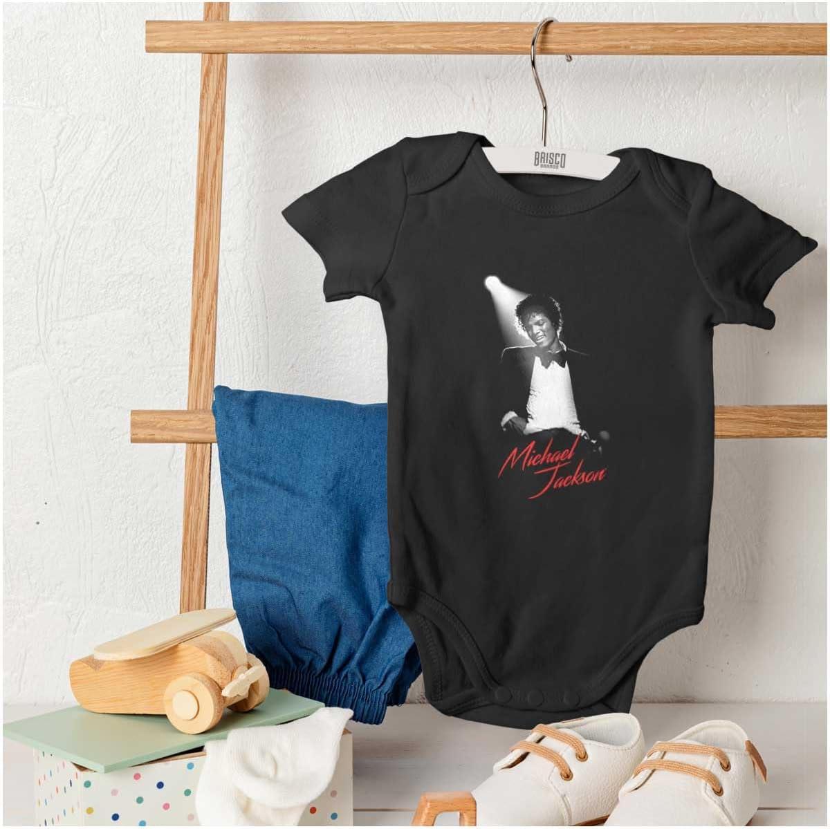 imageBrisco Brands Michael Jackson King of Pop Spotlight Baby Romper Boys or GirlsBlack