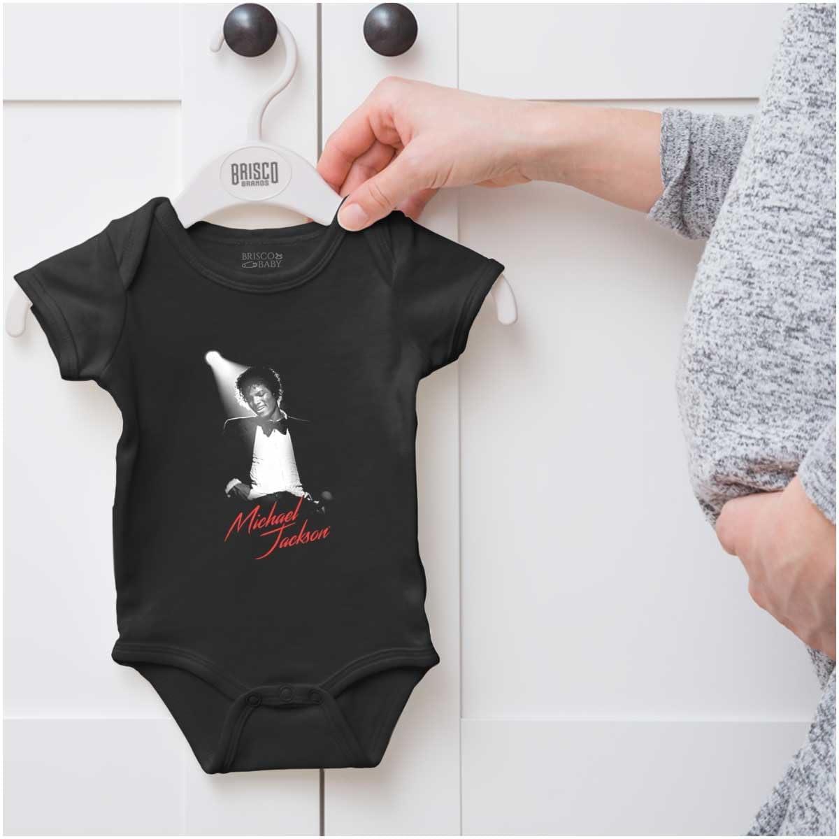 imageBrisco Brands Michael Jackson King of Pop Spotlight Baby Romper Boys or GirlsBlack