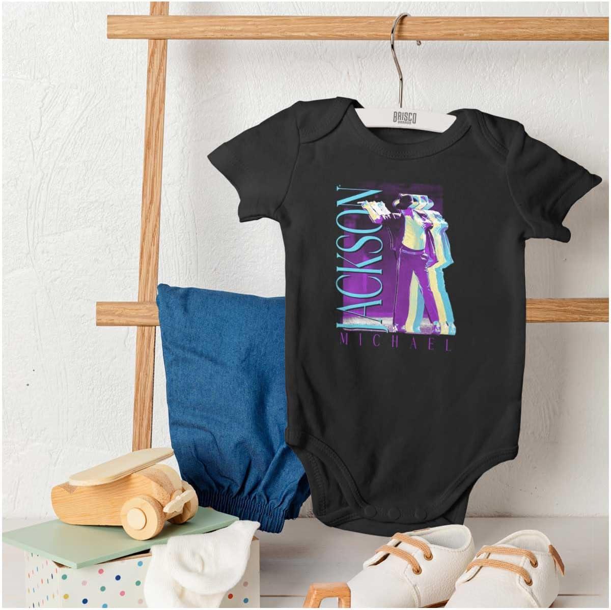 imageBrisco Brands Michael Jackson MJ Dance Glitch Baby Romper Boys or GirlsBlack