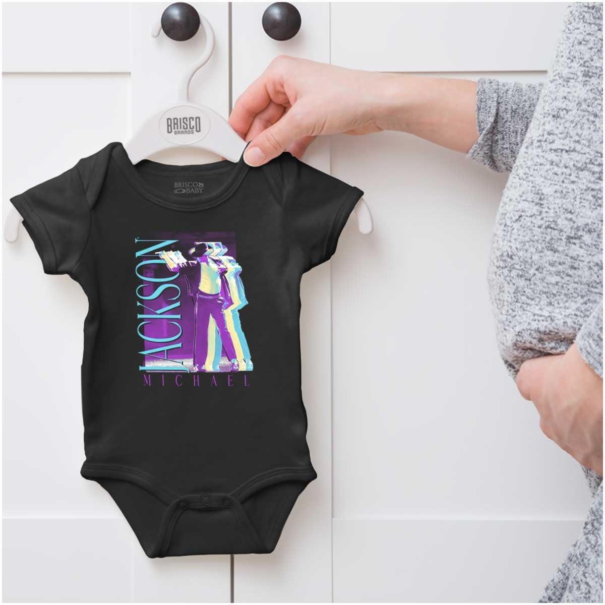 imageBrisco Brands Michael Jackson MJ Dance Glitch Baby Romper Boys or GirlsBlack