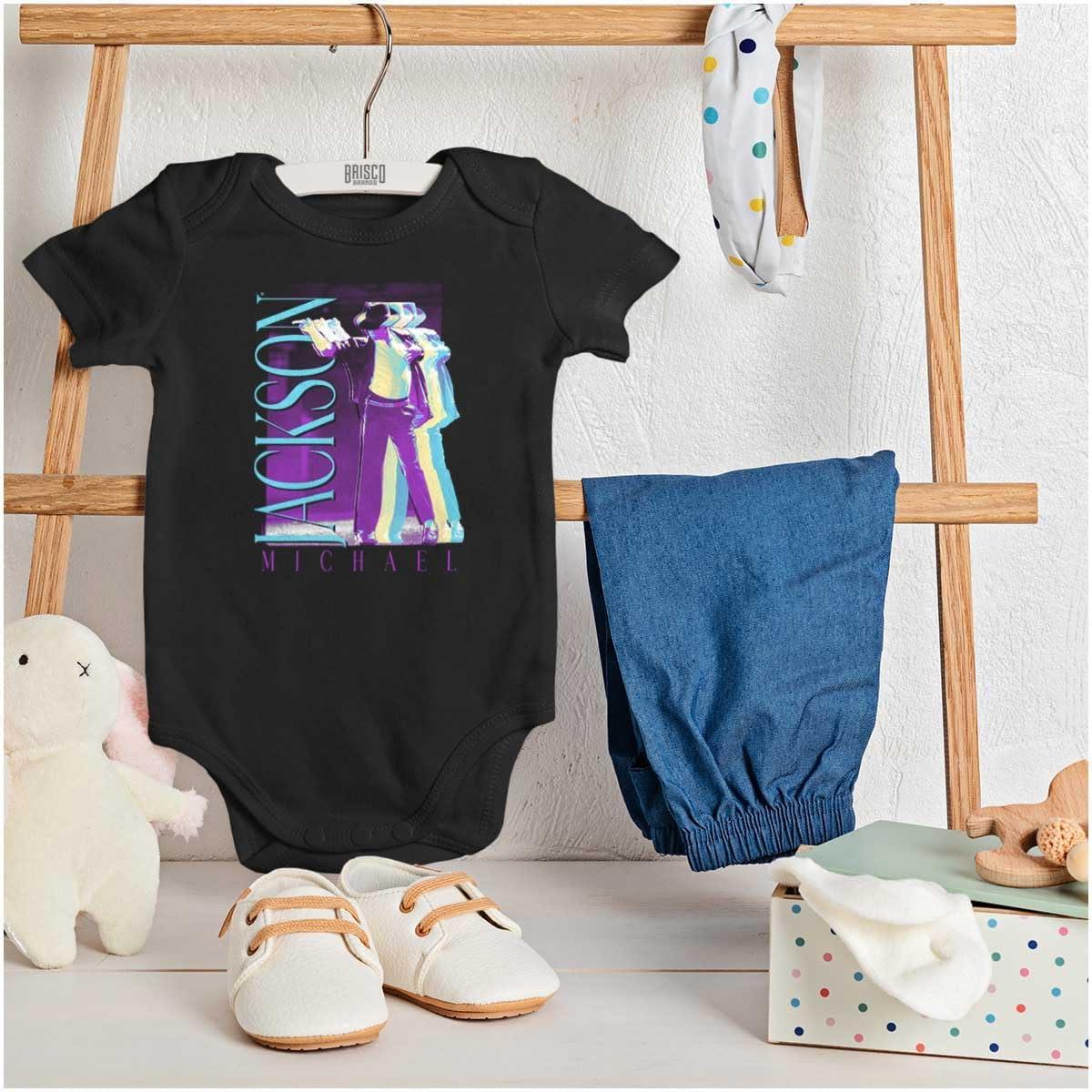 imageBrisco Brands Michael Jackson MJ Dance Glitch Baby Romper Boys or GirlsBlack