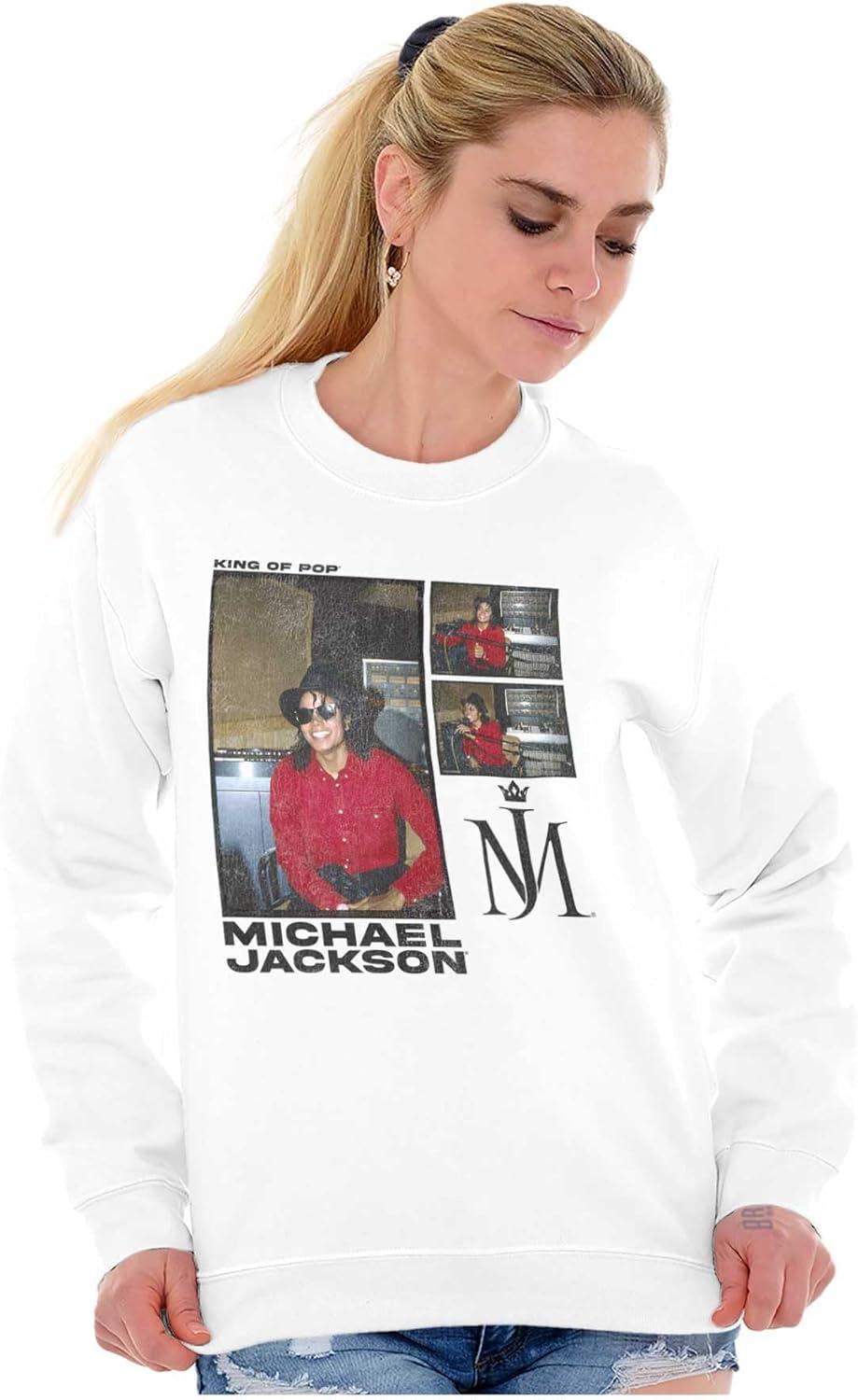 imageBrisco Brands Michael Jackson Pop Studio Session Sweatshirt for Men or WomenWhite