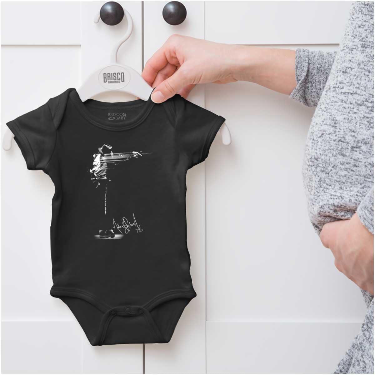 imageBrisco Brands Michael Jackson Signature Autograph Baby Romper Boys or GirlsBlack