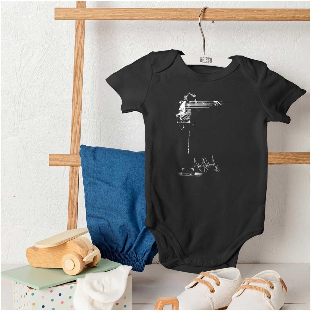 imageBrisco Brands Michael Jackson Signature Autograph Baby Romper Boys or GirlsBlack