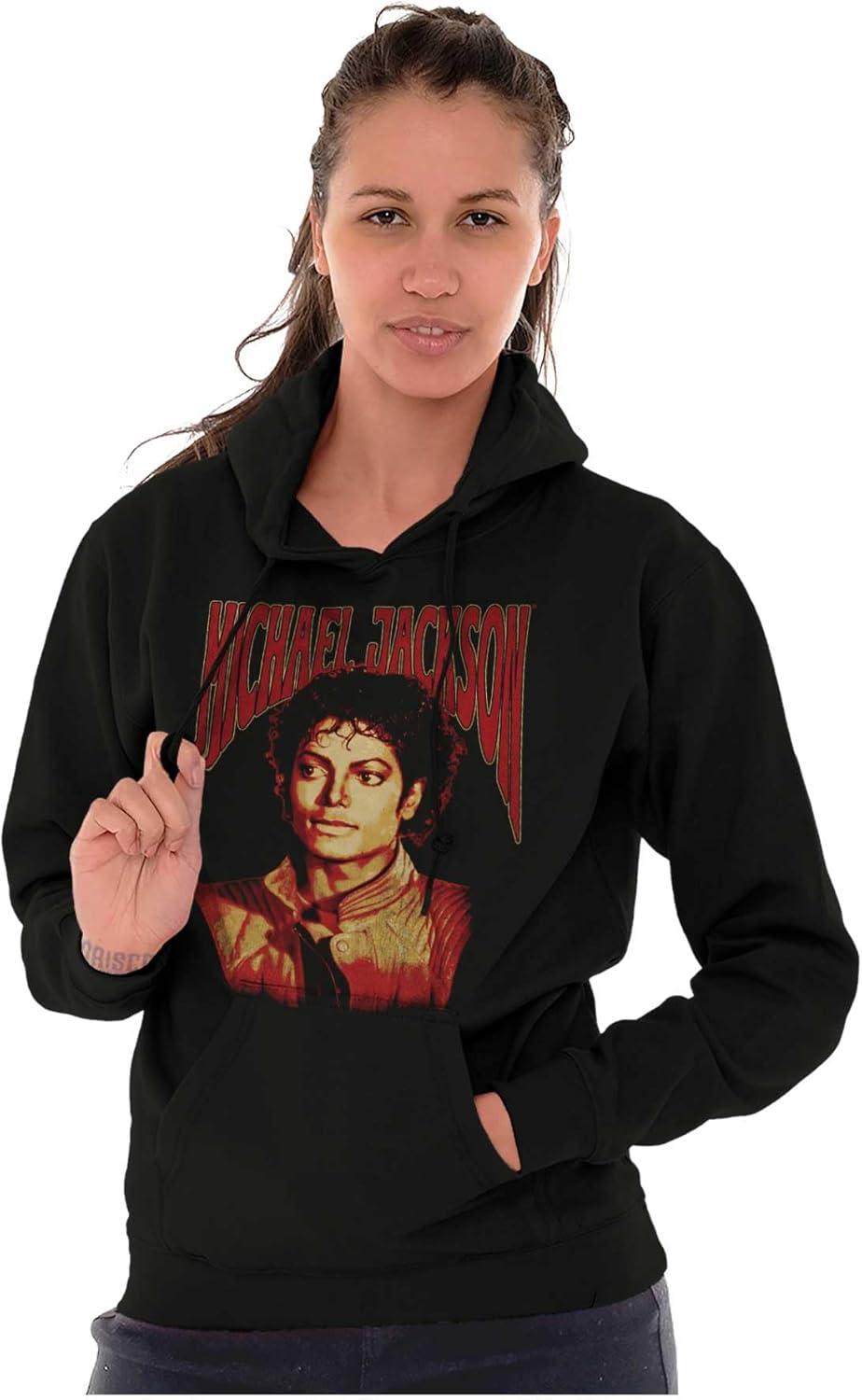 imageBrisco Brands Michael Jackson Thriller Pop Portait Hoodie Sweatshirt Women MenBlack