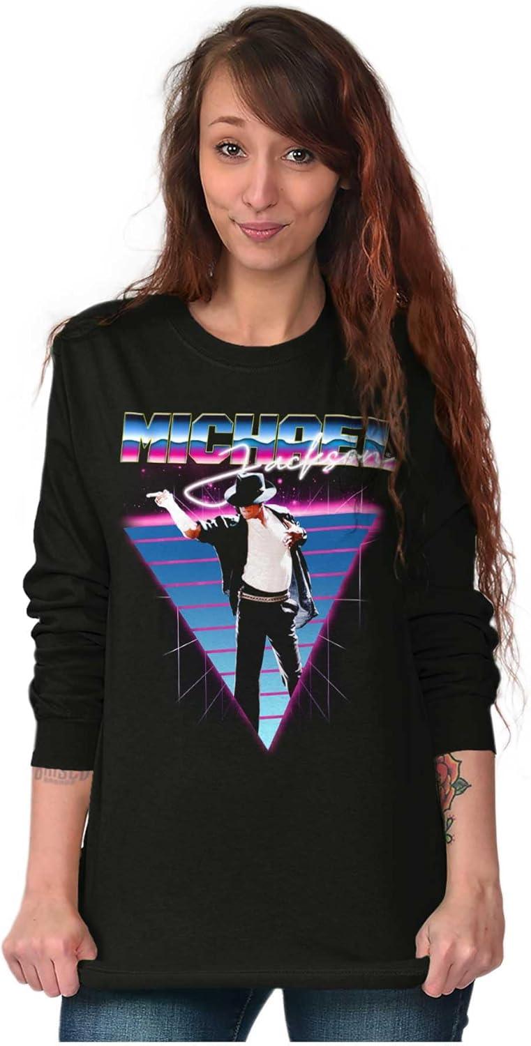 imageMichael Jackson 80s Iconic Pop Pose Long Sleeve Tshirt Men WomenBlack