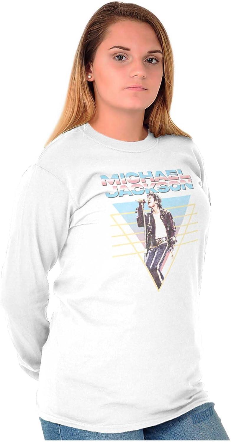 imageMichael Jackson 90s King of Pop Long Sleeve Tshirt Men WomenWhite