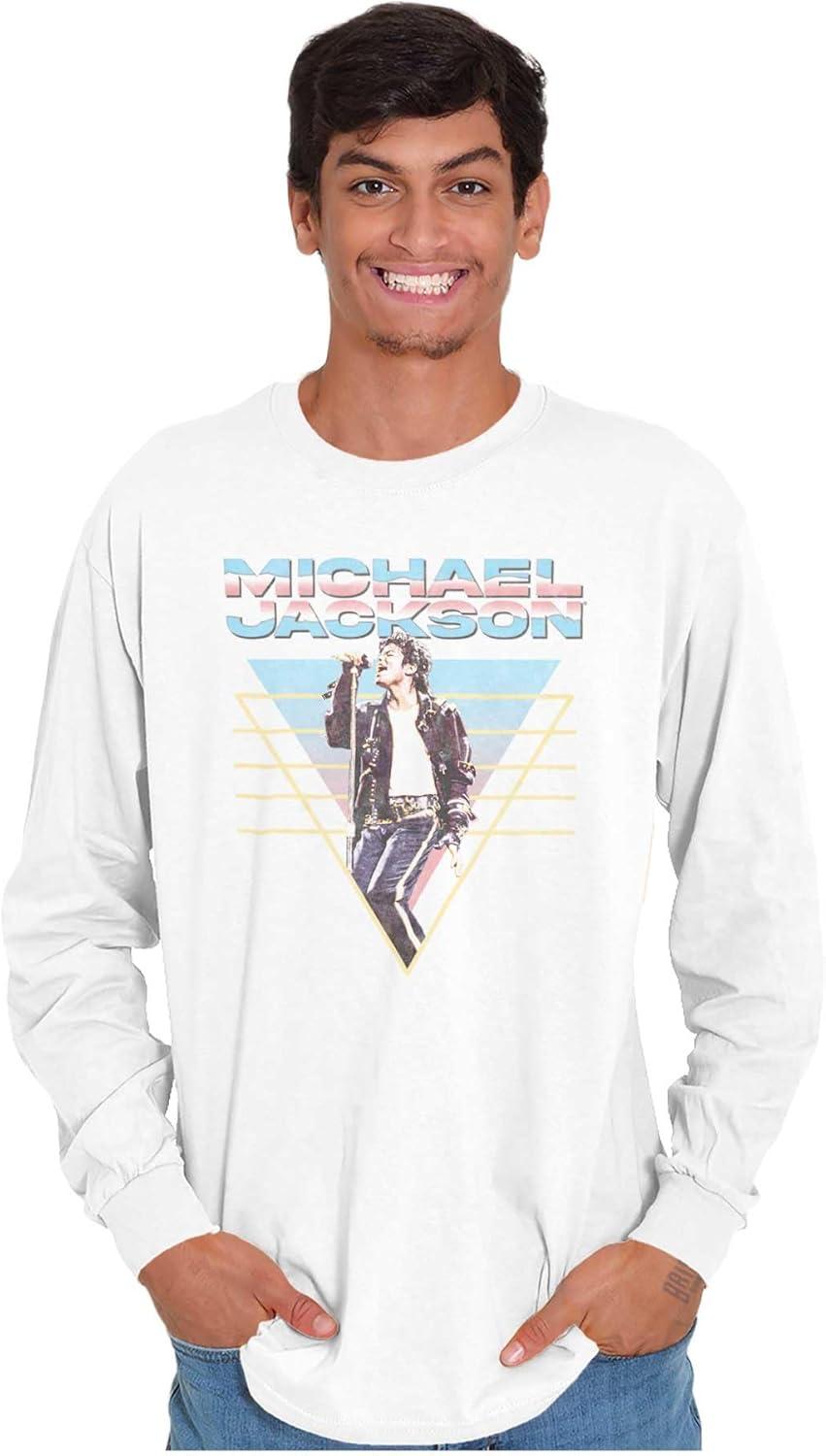 imageMichael Jackson 90s King of Pop Long Sleeve Tshirt Men WomenWhite