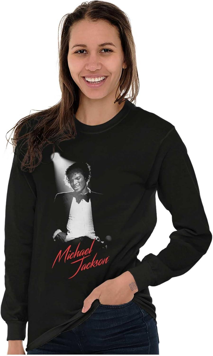 imageMichael Jackson King of Pop Spotlight Long Sleeve Tshirt Men WomenBlack