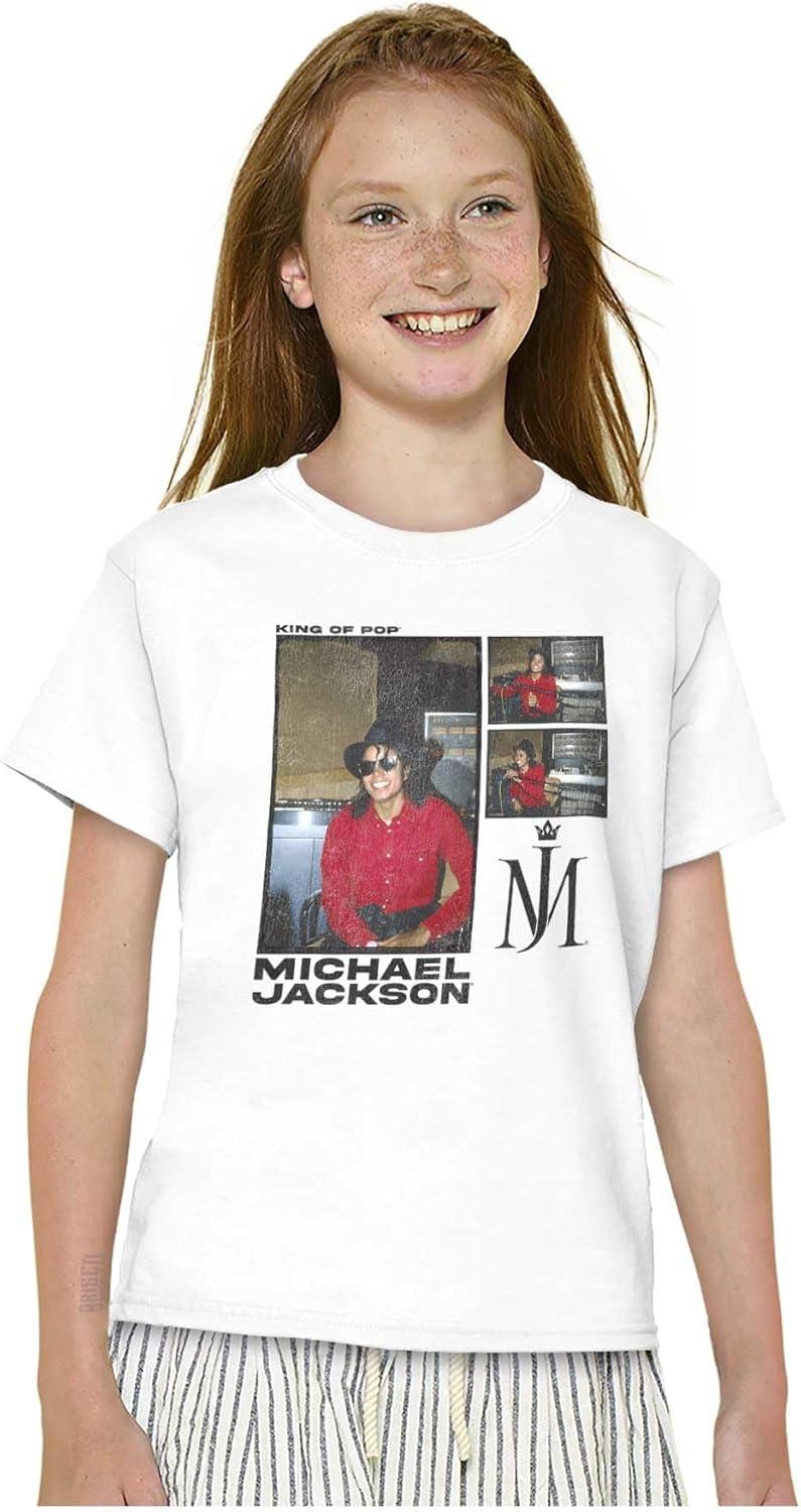 imageMichael Jackson Pop Studio Session Crewneck T Shirts Boy GirlWhite