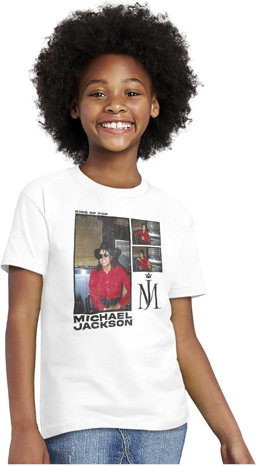 imageMichael Jackson Pop Studio Session Crewneck T Shirts Boy GirlWhite