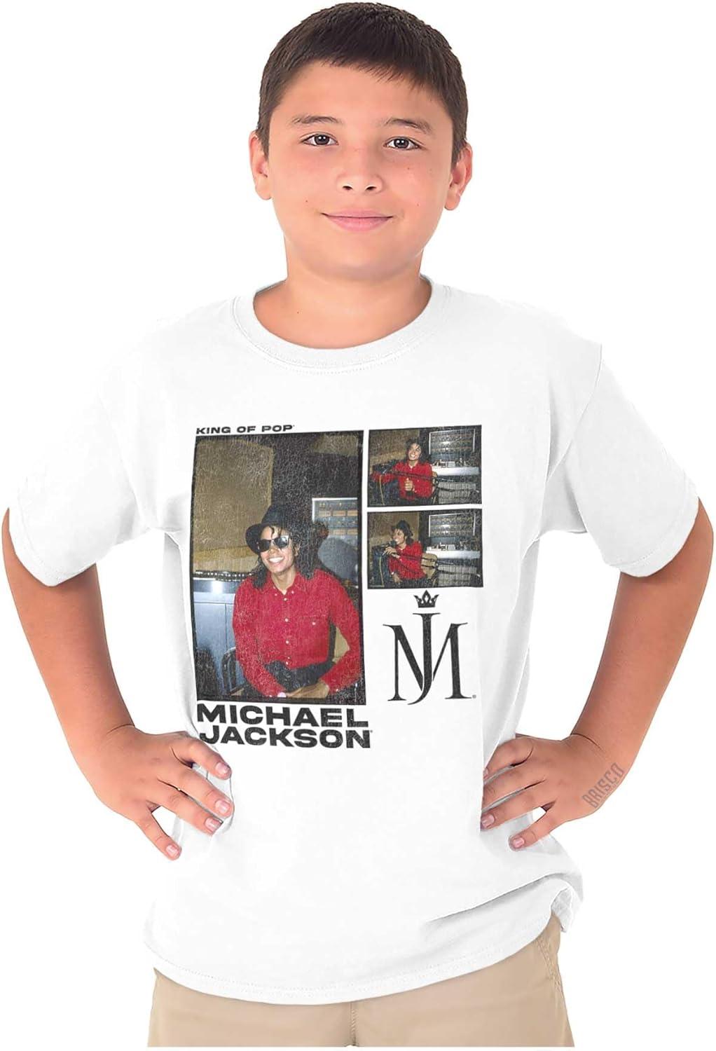 imageMichael Jackson Pop Studio Session Crewneck T Shirts Boy GirlWhite