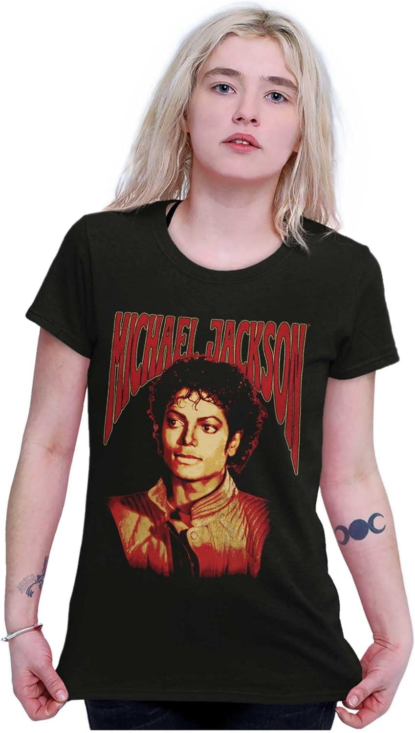 imageMichael Jackson Thriller Pop Portait Womens Slim Fit Graphic TeeBlack