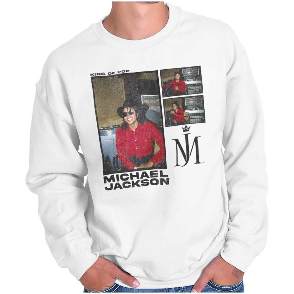 imageBrisco Brands Michael Jackson Pop Studio Session Sweatshirt for Men or WomenWhite