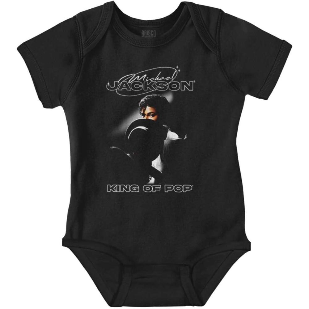 imageBrisco Brands Michael Jackson Smooth Criminal Baby Romper Boys or GirlsBlack