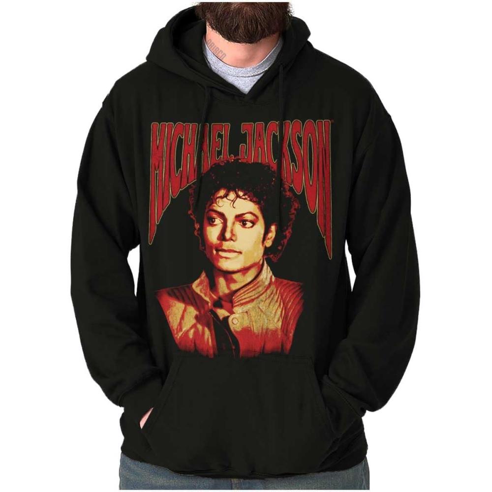 imageBrisco Brands Michael Jackson Thriller Pop Portait Hoodie Sweatshirt Women MenBlack
