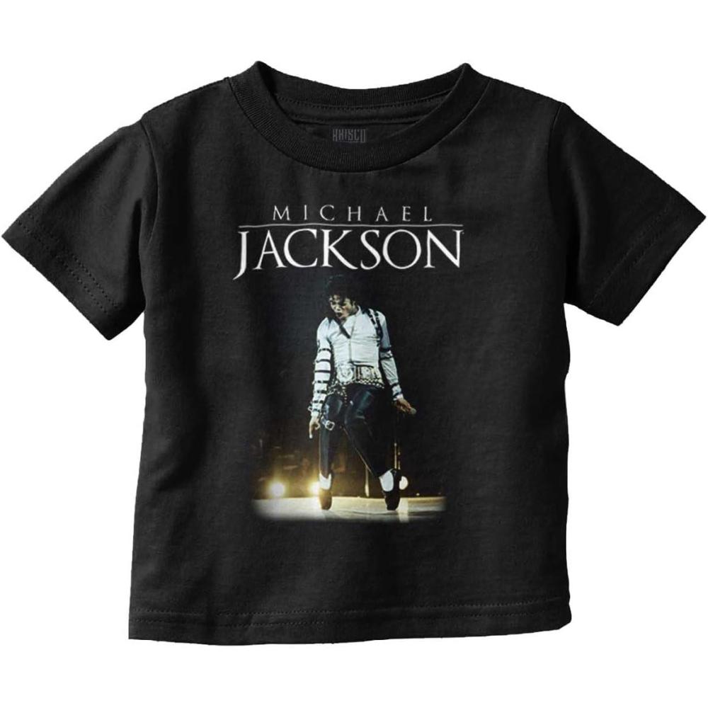 imageMichael Jackson Bad Tour Toe Stand Toddler Baby Graphic T ShirtBlack