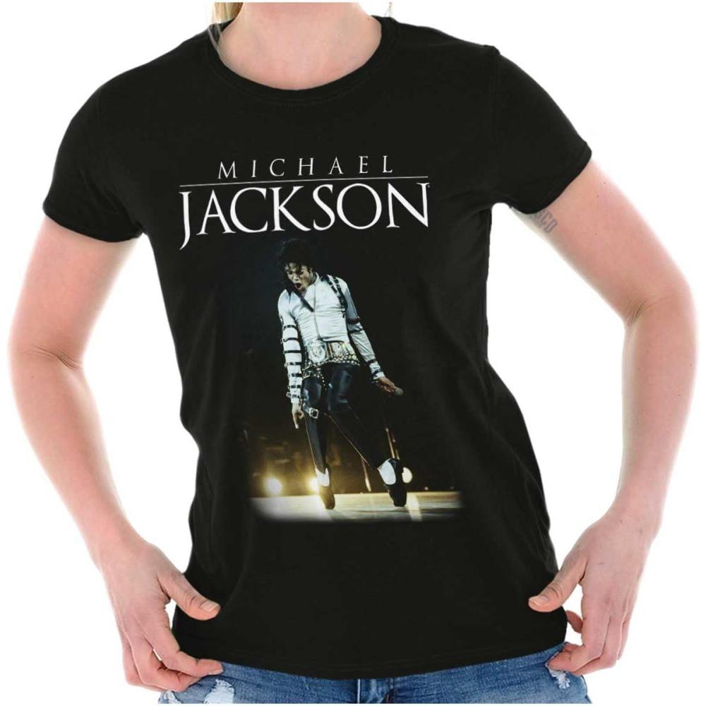 imageMichael Jackson Bad Tour Toe Stand Womens Slim Fit Graphic TeeBlack