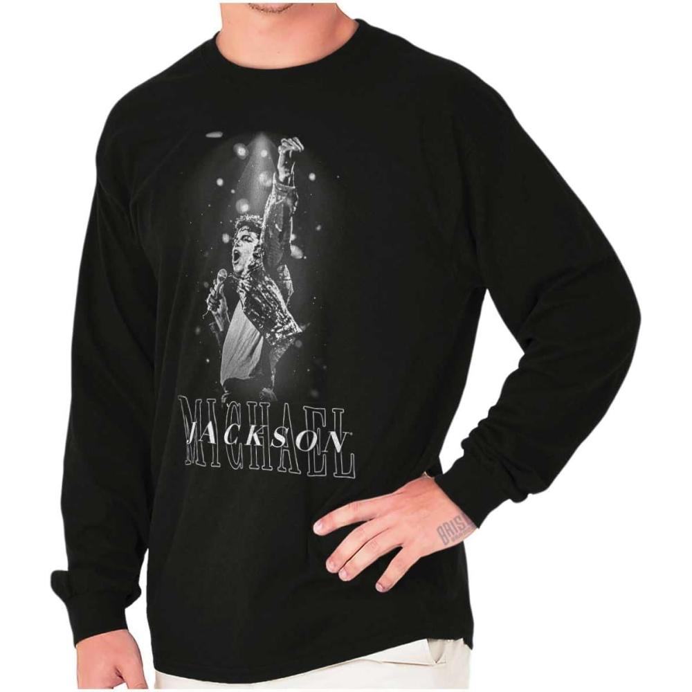 imageMichael Jackson Iconic King of Pop Long Sleeve Tshirt Men WomenBlack