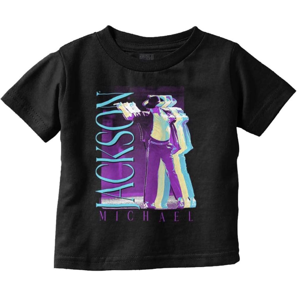 imageMichael Jackson MJ Dance Glitch Toddler Baby Graphic T ShirtBlack