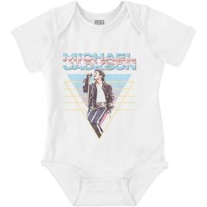 Brisco Brands Michael Jackson 90s King of Pop Baby Romper Boys or Girls(White)