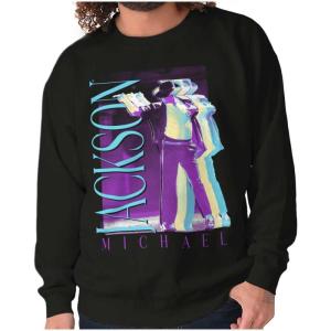 Brisco Brands Michael Jackson MJ Dance Glitch Sweatshirt for Men or Women(Black)