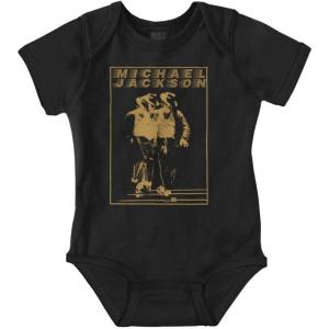 Brisco Brands Michael Jackson Moonwalk Glitch Baby Romper Boys or Girls(Black)