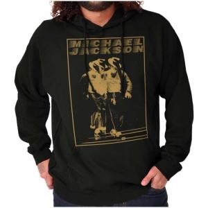 Brisco Brands Michael Jackson Moonwalk Glitch Hoodie Sweatshirt Women Men(Black)