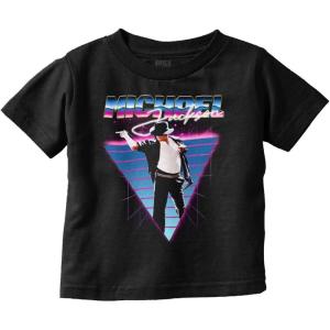 Michael Jackson 80s Iconic Pop Pose Toddler Baby Graphic T Shirt(Black)
