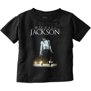 Michael Jackson Bad Tour Toe Stand Toddler Baby Graphic T Shirt(Black)