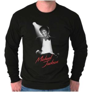 Michael Jackson King of Pop Spotlight Long Sleeve Tshirt Men Women(Black)