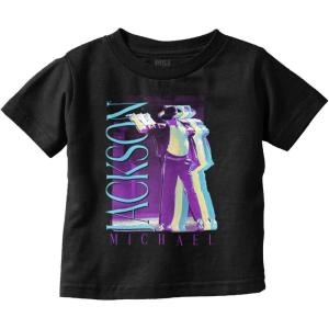 Michael Jackson MJ Dance Glitch Toddler Baby Graphic T Shirt(Black)