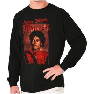 Michael Jackson Thriller Music Video Long Sleeve Tshirt Men Women(Black)
