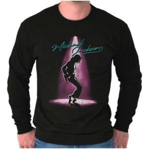 Michael Jackson Toe Stand Dance Long Sleeve Tshirt Men Women(Black)